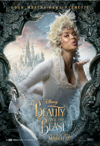 It’s hard to tell if Gugu Mbatha-Raw’s character is transformed into a feather duster or just a bird.
